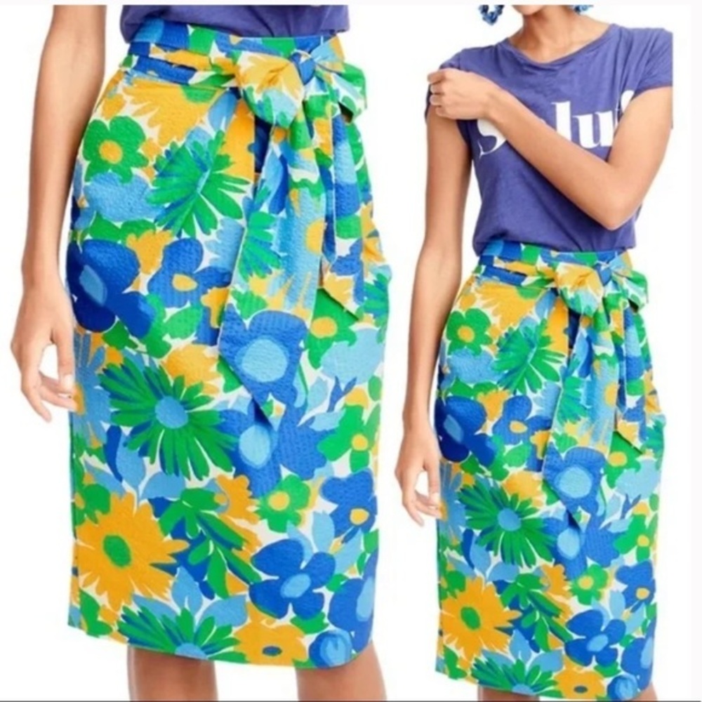 J. Crew Morning Floral Tie Waist Skirt Sz 4 $138​